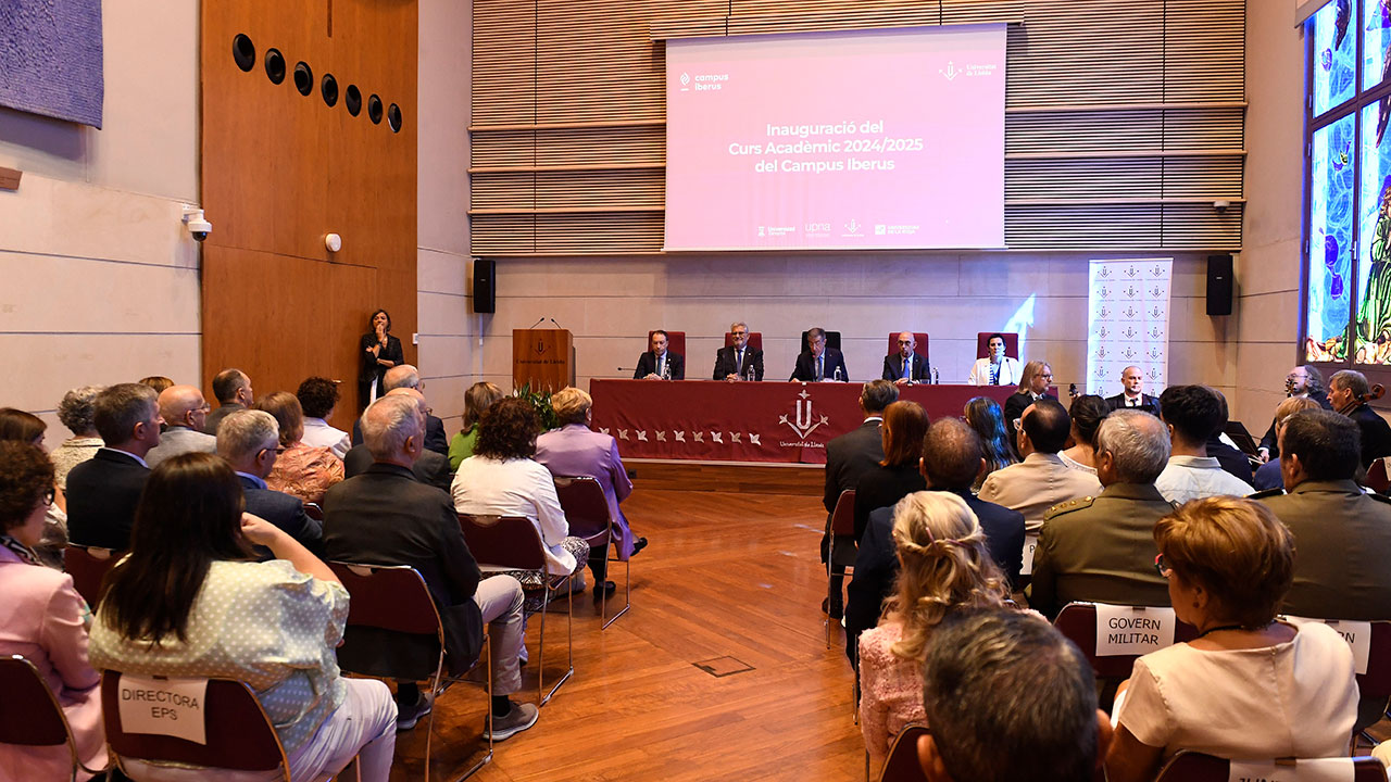 Acto de apertura del curso académico 2024-2025 de Campus Iberus en el Saló Víctor Siurana (Rectorat) de la Universitat de Lleida